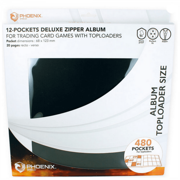 PHOENIX SHIELD - Deluxe Portfolio TOPLOADER 12 cases (480 cartes) - Play Omega